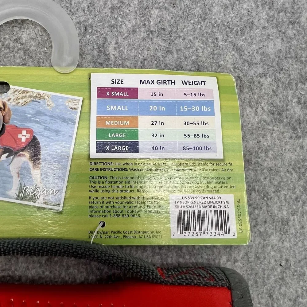 Top Paw Dog Life Jacket Small NEW